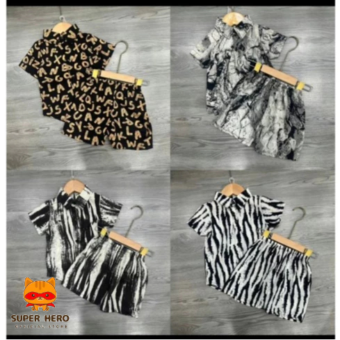 Bộ quần áo sơ mi vải lụa cho bé trai và bé gái size 6-30kg, mặc hè mát, thoáng, phong cách lịch sự