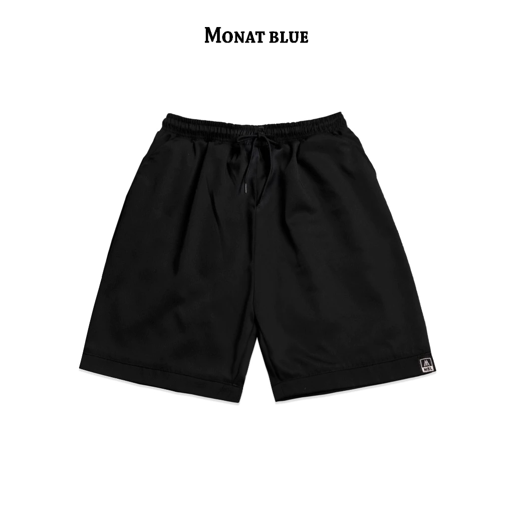 MONAT BLUE - Quần short đen trơn Mini logo