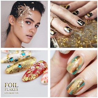 Giấy foil, giấy bạc lẻ hủ 20g (Hũ) giấy bạc vàng trang trí móng học nail