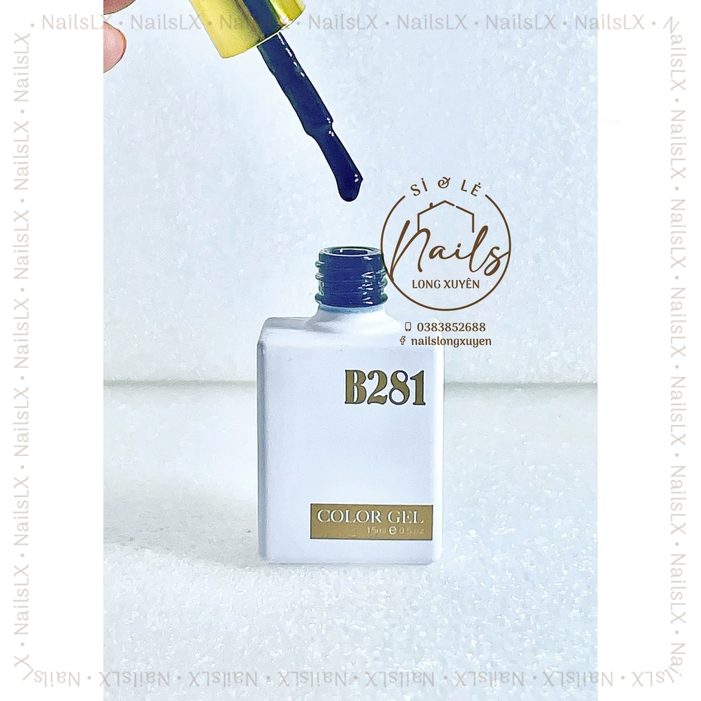 Sơn gel B281 Đen 15ml Black (Chai) sơn móng học nail
