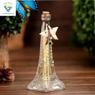 Bình thủy tinh THÁP EIFFEL NHÍ nút bần / chai hũ lọ thuỷ tinh 100ml