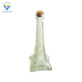 Bình thủy tinh THÁP EIFFEL NHÍ nút bần / chai hũ lọ thuỷ tinh 100ml
