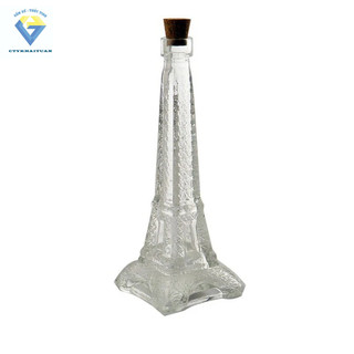 Bình thủy tinh THÁP EIFFEL NHÍ nút bần / chai hũ lọ thuỷ tinh 100ml