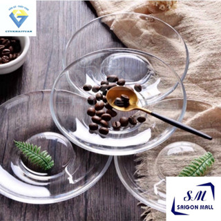 Đĩa tròn 48 trơn ĐK 11.4CM / Dĩa thuỷ tinh đựng tách trà, dĩa đựng ly đựng bánh mứt, dĩa đựng thức ăn