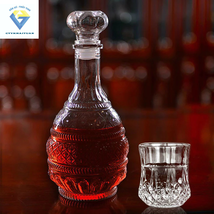 BR08 Bình đựng rượu ngâm sâm thuỷ tinh 750ml