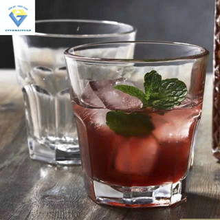 Bộ 6 ly thủy tinh 8 góc lùn FM250 (2009) uống cafe / 6 ly thủy tinh 250ml uống trà đá / LY 250ML