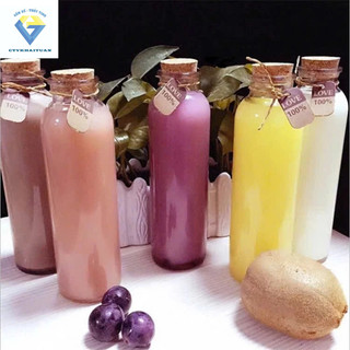 Chai thủy tinh tròn nút bần 350ml , chai tròn nút gỗ 350ml