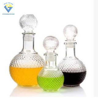 Bình đựng rượu ngâm sâm thuỷ tinh 1000ml - br07 , chai thủy tinh 1 lít , 500ml , 200ml , chai tròn kim cương