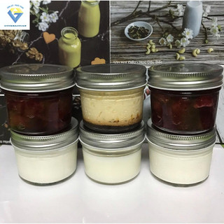Combo 6 hũ thủy tinh 100ml nắp thiếc làm bánh plan, hũ làm sữa chua, hũ đựng mứt, đựng các loại gia vị