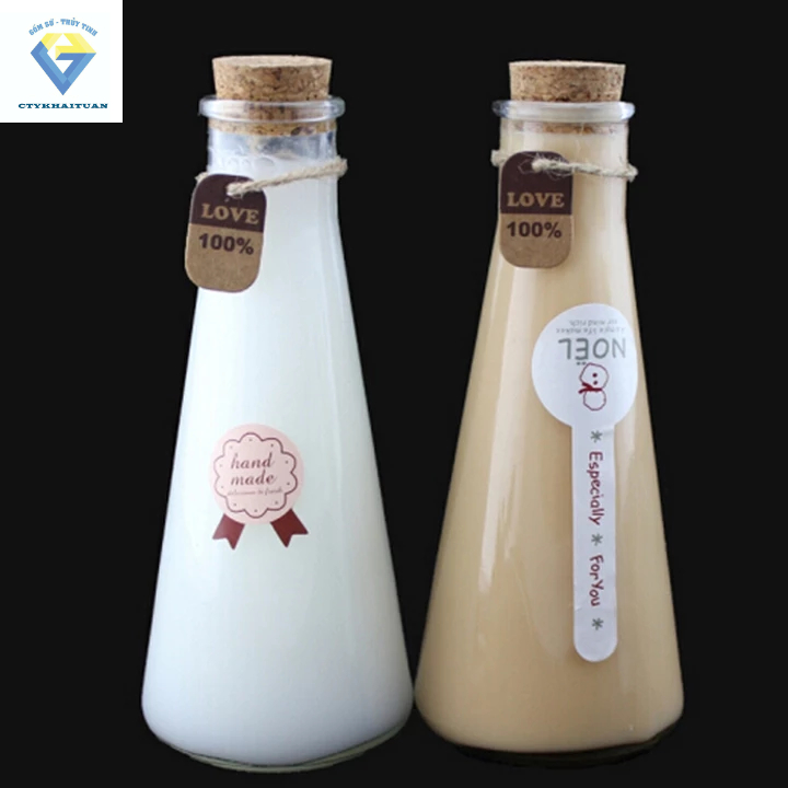 Chai thủy tinh TAM GIÁC 350ml nút bần / chai lọ thuỷ tinh 350ml