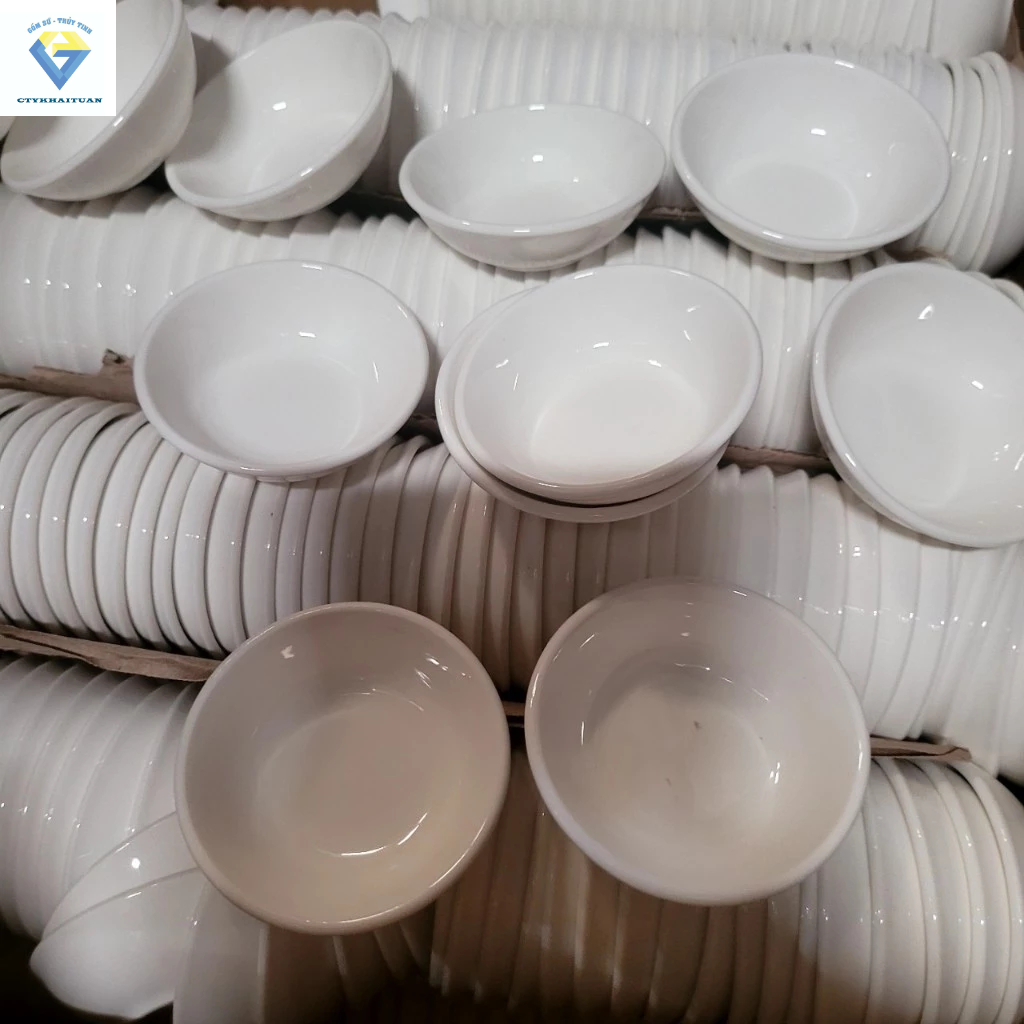 6 dĩa đựng nước chấm bằng sứ trắng nhỏ đựng muối tiêu / 6 dĩa sứ đẹp đựng nước chấm / dĩa đựng chanh