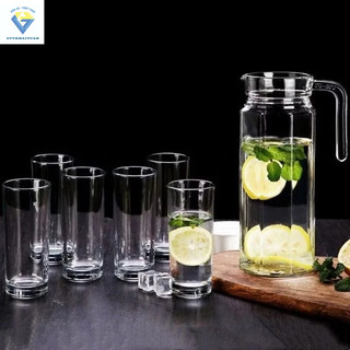 Bình quai thủy tinh miệng rót 1000ml lục giác deli bjh-1