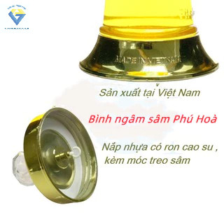 Bình ngâm sâm thủy tinh / bình thuỷ tinh 2 lít / Sâm 1 lít / bình sâm phú hoà loại 1 lít và 2 lít chân đế vàng