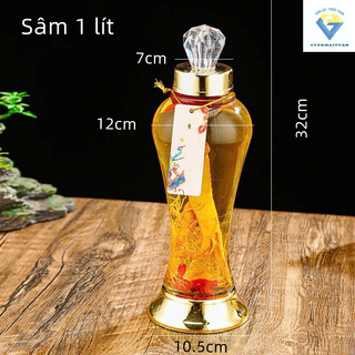Bình ngâm sâm thủy tinh / bình thuỷ tinh 2 lít / Sâm 1 lít / bình sâm phú hoà loại 1 lít và 2 lít chân đế vàng