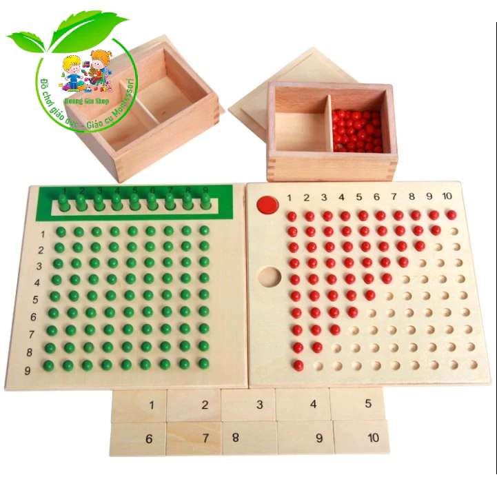 Bộ 2 bảng phép nhân và phép chia - Multiplication Division Bead Board
