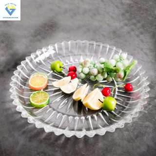 Dĩa thủy tinh đựng trái cây đường kính 28.5cm / dĩa lớn đựng thức ăn cao cấp