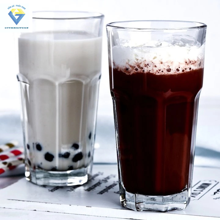 12 Ly  thủy tinh mã sản phẩm - 2016 - 450Ml (12 cái) / Bộ 12 ly uống sinh tố, ly soda 450ml ly 8 góc