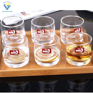 Bộ 6 ly thuỷ tinh kiểu dáng bầu cao cấp , bộ ly thuỷ tinh trắng uống trà, uống rượu vang hàng sang trọng