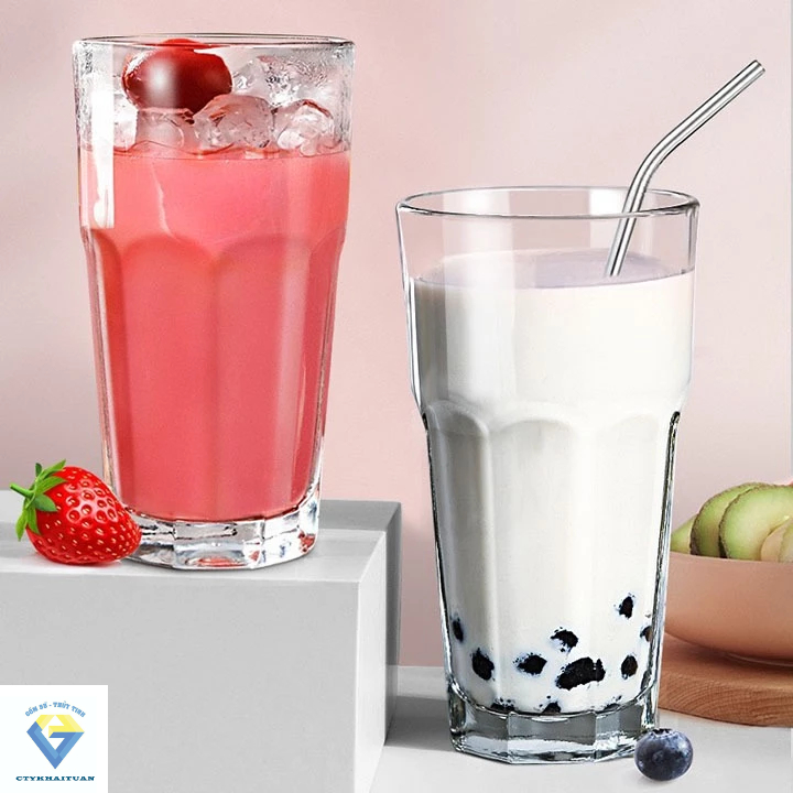 6 LY THỦY TINH, MÃ SẢN PHẨM - 2016-450ML (6 cái) / hộp 6 ly 8 góc lớn 450ml cao cấp HONGLI