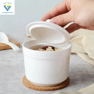 Thố SỨ TRẮNG 5 INCH / thố chưng yến 400ml , 250ml , 280ml / Tô đựng soup 550ml / bát sứ trắng có nắp đậy / thố cơm