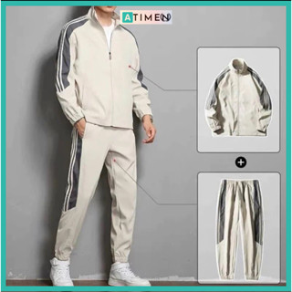 Đồ bộ nam mùa đông dài tay phối màu, bộ quần áo thể thao nam cao cấp chất liệu gió tráng bạc chống gió chống nước
