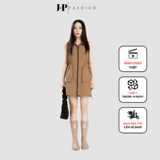 Đầm Nữ Sát Nách Vải Dù J-P Fashion Có Cổ Và Bo Chun Ở Eo Giúp Tôn Dáng 11010070