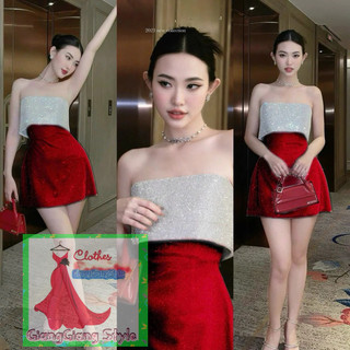 VÁY CÚP XÒE kim tuyến đá 120824