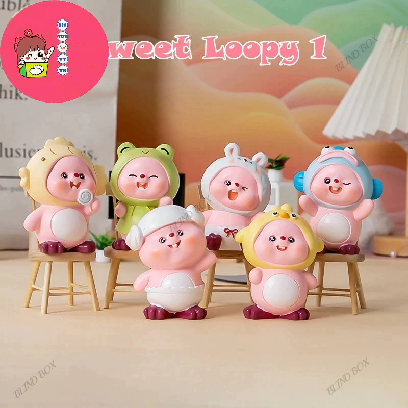 SWEET LOOPY 1&2 - Đồ chơi giải trí BLIND BOX hộp mù ngẫu nhiên tượng mô hình hải ly hồng loopy cute
