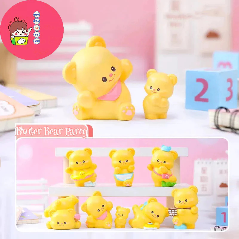 [🆕]BUTTER BEAR PARTY - Đồ chơi BLIND BOX 01 hộp lẻ hộp mù mo hình tượng gấu bơ Butter Bear mini cute