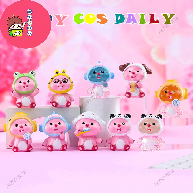 LOOPY COS DAILY - Sưu tầm tượng mô hình Blind box hộp mù siêu sao hải ly hồng Loopy mini dễ thương