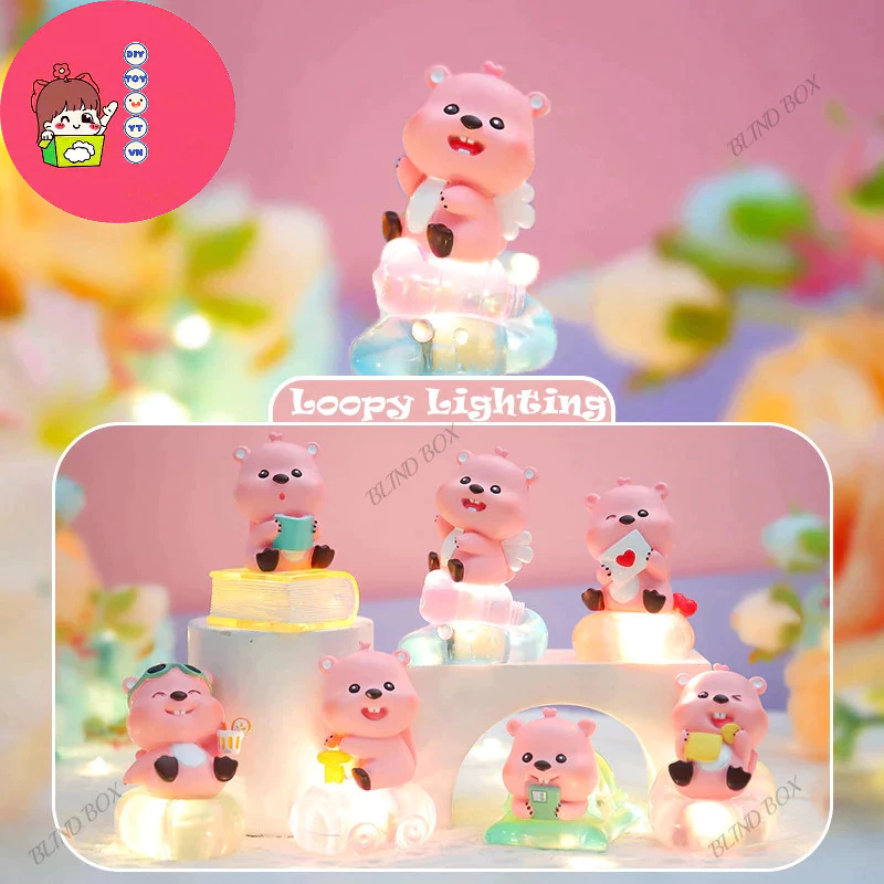 LOOPY LIGHTING - Blind Box Hộp Mù Đồ Chơi Quà Tặng Trang Trí Mô Hình Hải Ly Loopy Đèn Phát Sáng Cute