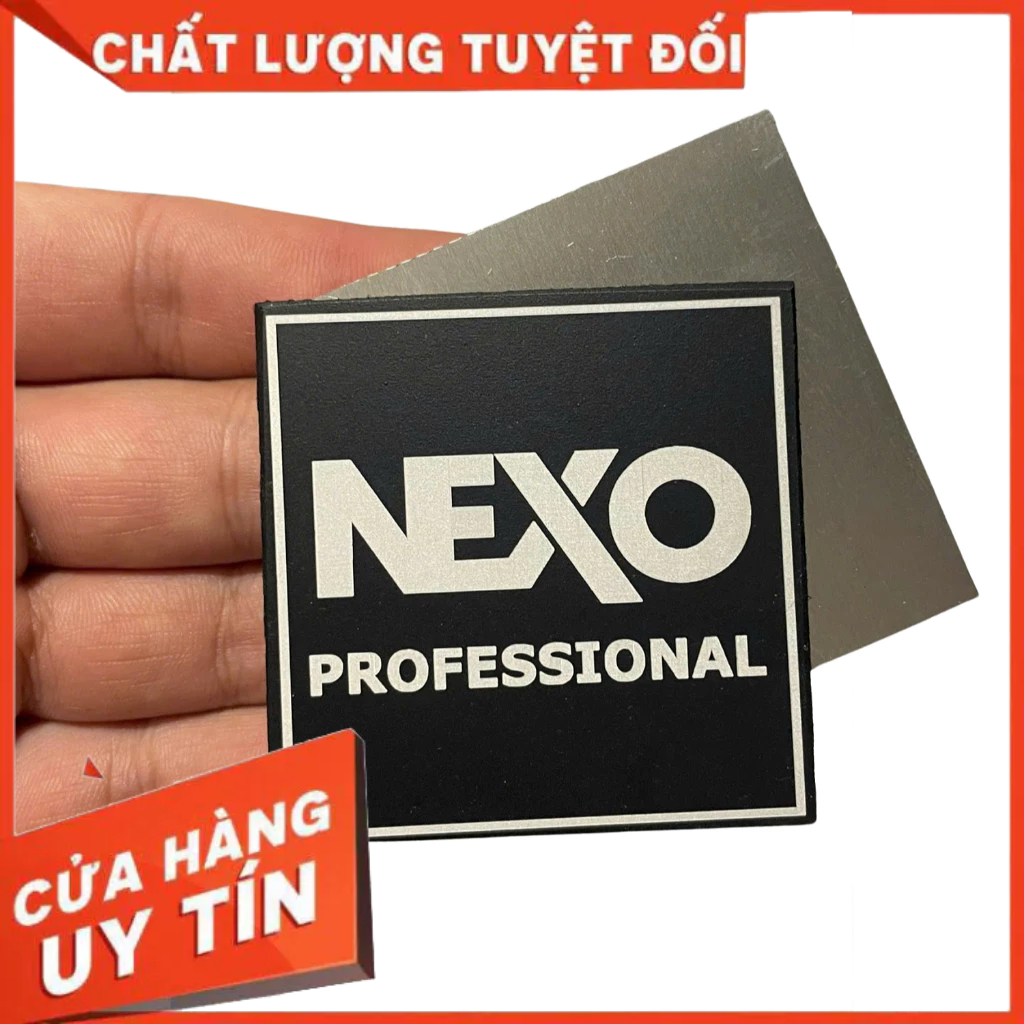 Logo Nexo - logo loa - tem thùng loa cỡ 5x5cm nhôm: Giá 2 chiếc