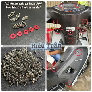 Ốc salaya full dàn áo kèm long đền đỏ Wave A110 (2017-2025)  tặng kèm 5 long đền đỏ