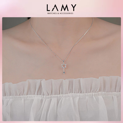 Dây chuyền bạc nữ LAMY Fox Moonstone Pendant Necklace Silver 6299WH - Dây chuyền bạc ta