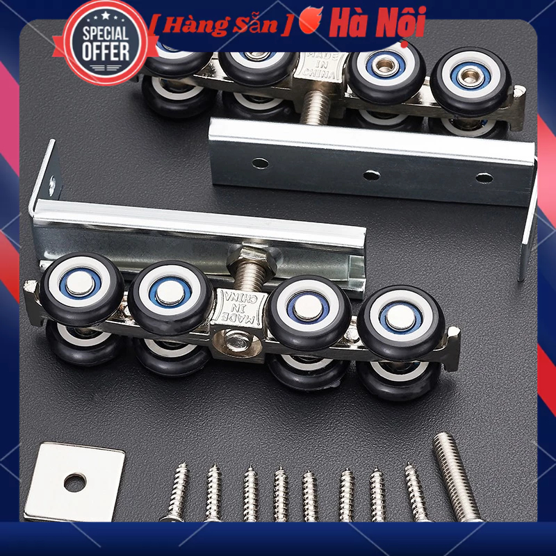 1 Cặp 8 Bánh Xe Cửa Trượt Con Lăn Phần Cứng Treo Đường Sắt Im Lặng CoinisiCoo