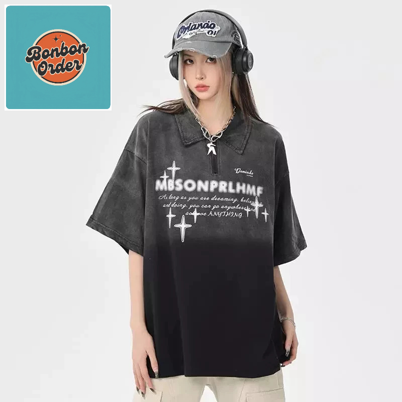 ÁO PULL ULZZANG CỔ POLO PHỐI MÀU LOANG