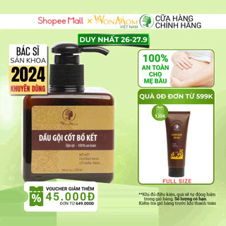 Dầu gội thảo dược bồ kết, cải thiện rụng tóc sau sinh, kích thích mọc tóc thiên nhiên WonMom 250ml