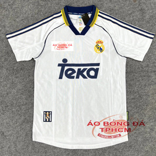 Retro.REAL 98/99 - Áo Bóng Đá RETRO CLASSlC REAL 1998/1999 hàng Thái cao cấp- RETRO REAL Trắng Teka