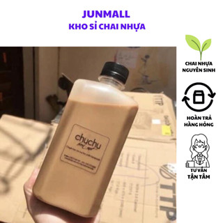 Combo 50 Chai nhựa vuông dẹt 500ml chai nhựa 500ml kèm nắp fi28