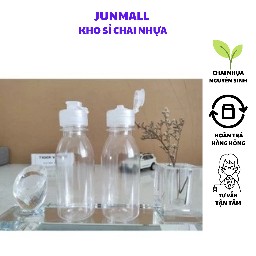 Combo 10 chai nhựa pet nhựa nguyên sinh nắp bật 40ml 50ml 75ml 100ml 120ml trong suốt