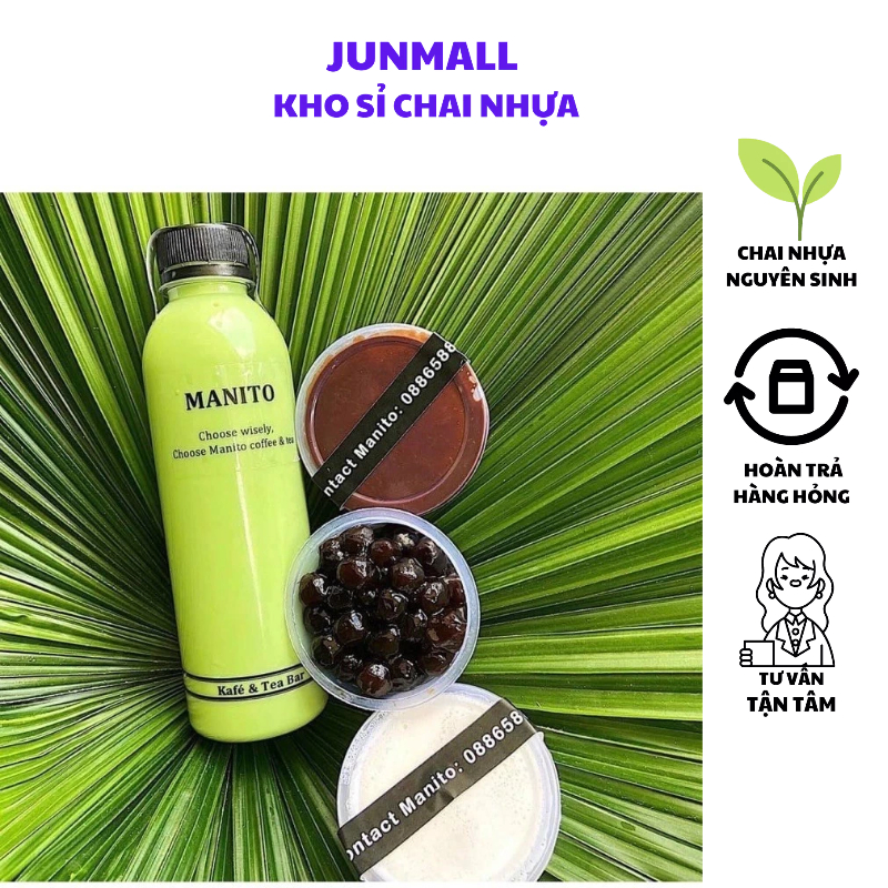 Combo 10 Chai nhựa 330ml, chai nhựa tròn đựng trà sữa