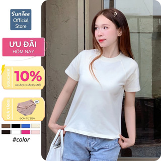 Áo Baby Tee Ôm SUNTEE Nữ Phong Cách Raglan Trơn Vải Cotton 250GSM Thoáng Mát Local Brand BBT016