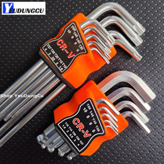 Bộ Lục Giác Hoa Thị Đa Năng 9 Chi Tiết - Lục giác Bi, Đầu Bông - Thép CR-V Siêu Cứng