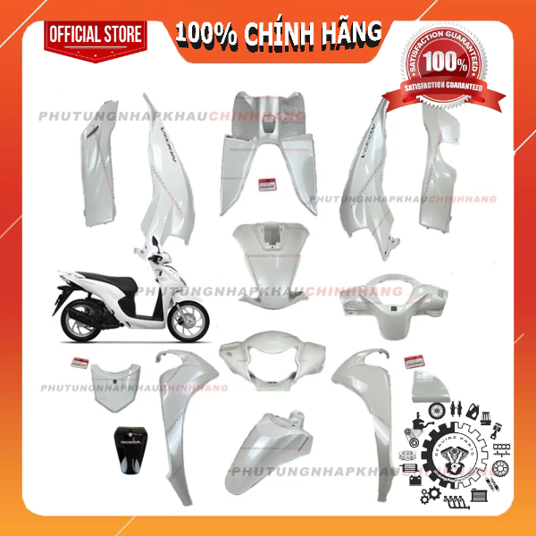 [LẺ MÓN] Dàn áo Vision 110 2021 2022 màu Trắng 2023 2024 chính hãng, Bộ vỏ nhựa màu vision 110 k2c