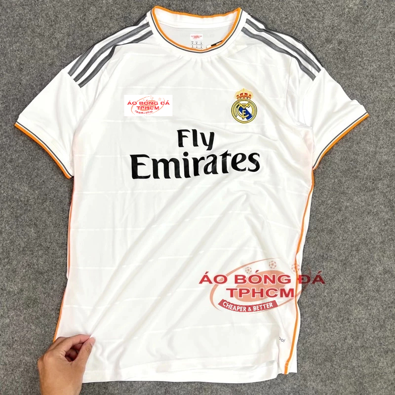 Retro.REAL 13/14 - Áo Bóng Đá RETRO hàng THÁI cao cấp -Retro.REAL trắng vXamCam