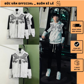 Áo Khoác Hoddie Phi Líp Khóa Zíp Họa Tiết Thêu Mix Logo Siêu Nét_Áo Hoddie Phi Líp Nam Nữ Chất Vải Nỉ Chân Cua Dày Dặn