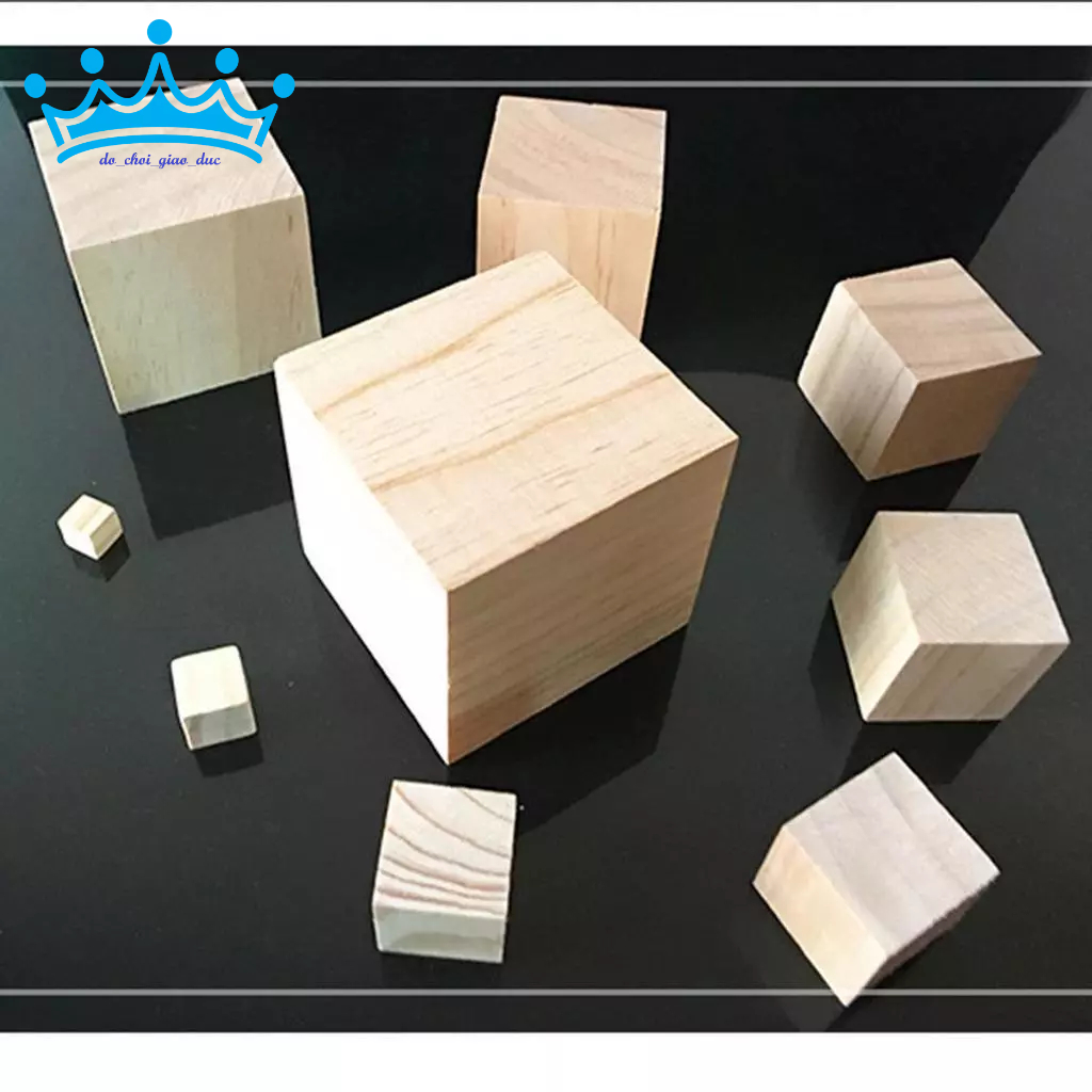 Khối gỗ mộc 3cm x 3cm x 3cm - cube 3cm