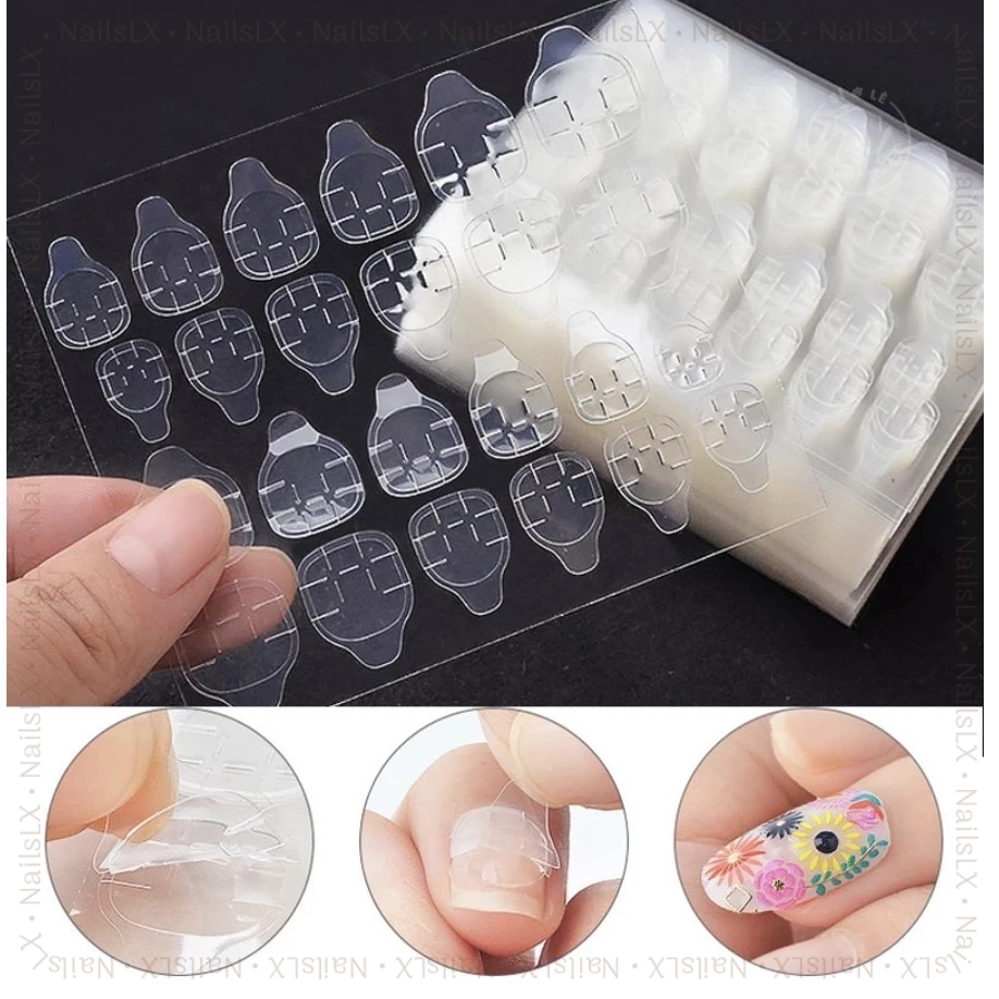 Lẻ 1 miếng keo gồm 24 miếng nhỏ silicon dán móng nailbox (Miếng)