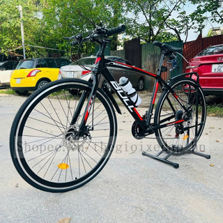 Xe Đạp Touring BULL E300 Mẫu Mới Khung Nhôm Hợp Kim Sơn Tĩnh Điện, Vành Nhôm 700C,Bộ Đề Shimano 21 Tốc Độ,Phanh Đĩa Cơ