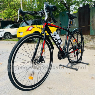 Xe Đạp Road Tay Cong BULL E400 Mẫu Mới Khung Nhôm Sơn Tĩnh Điện, Vành Nhôm 700C, Bộ Đề Shimano 21 Tốc Độ, Phanh Đĩa Cơ